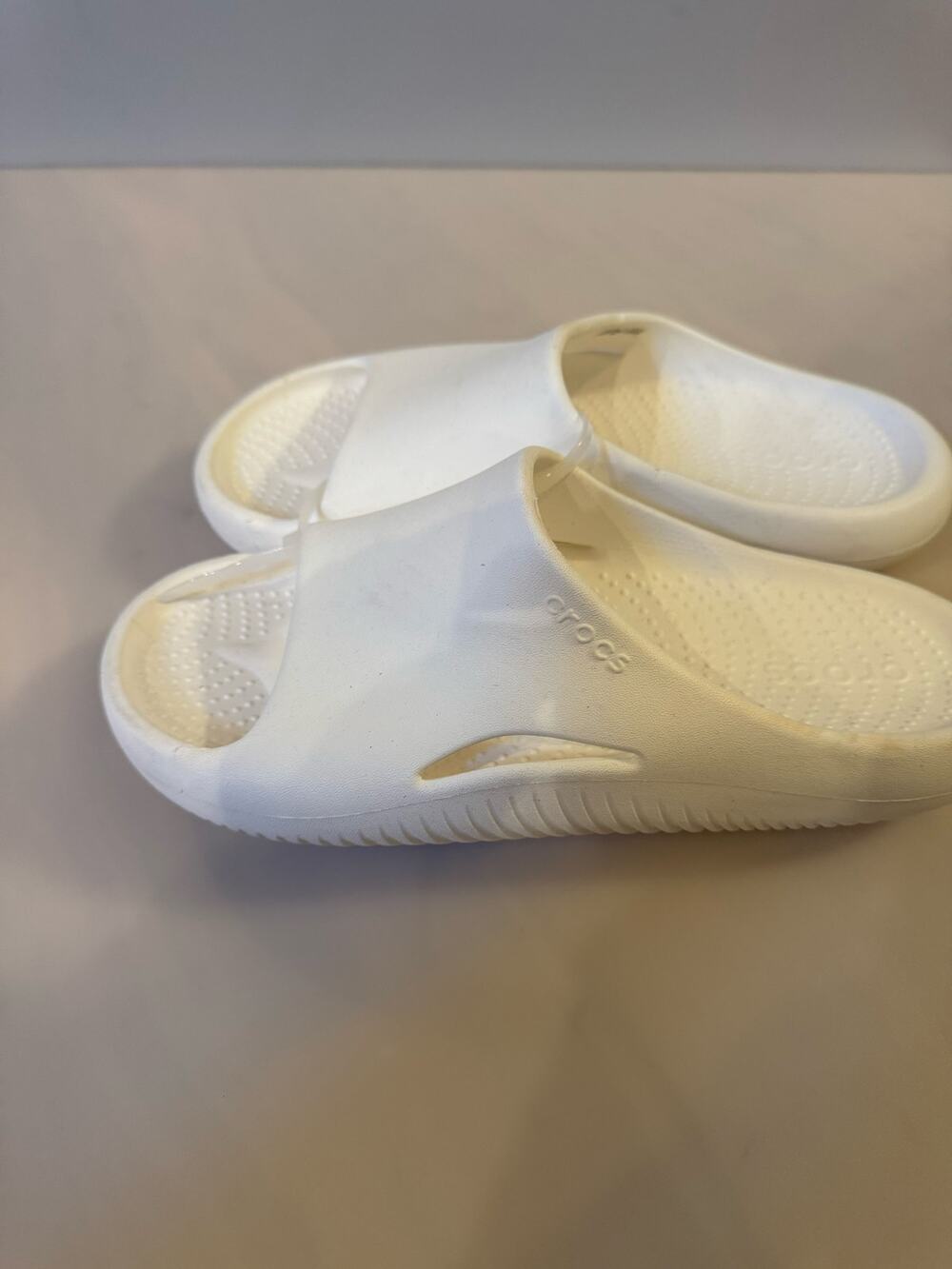Crocs Unisex Mellow Recovery Slides Bone White M 6/ W 8